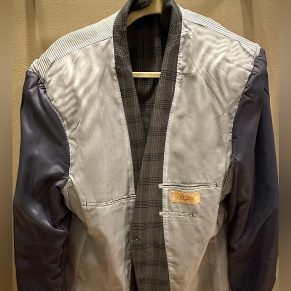 Haggar blue and white window pane men’s blazer sz 44L - Picture 8 of 8